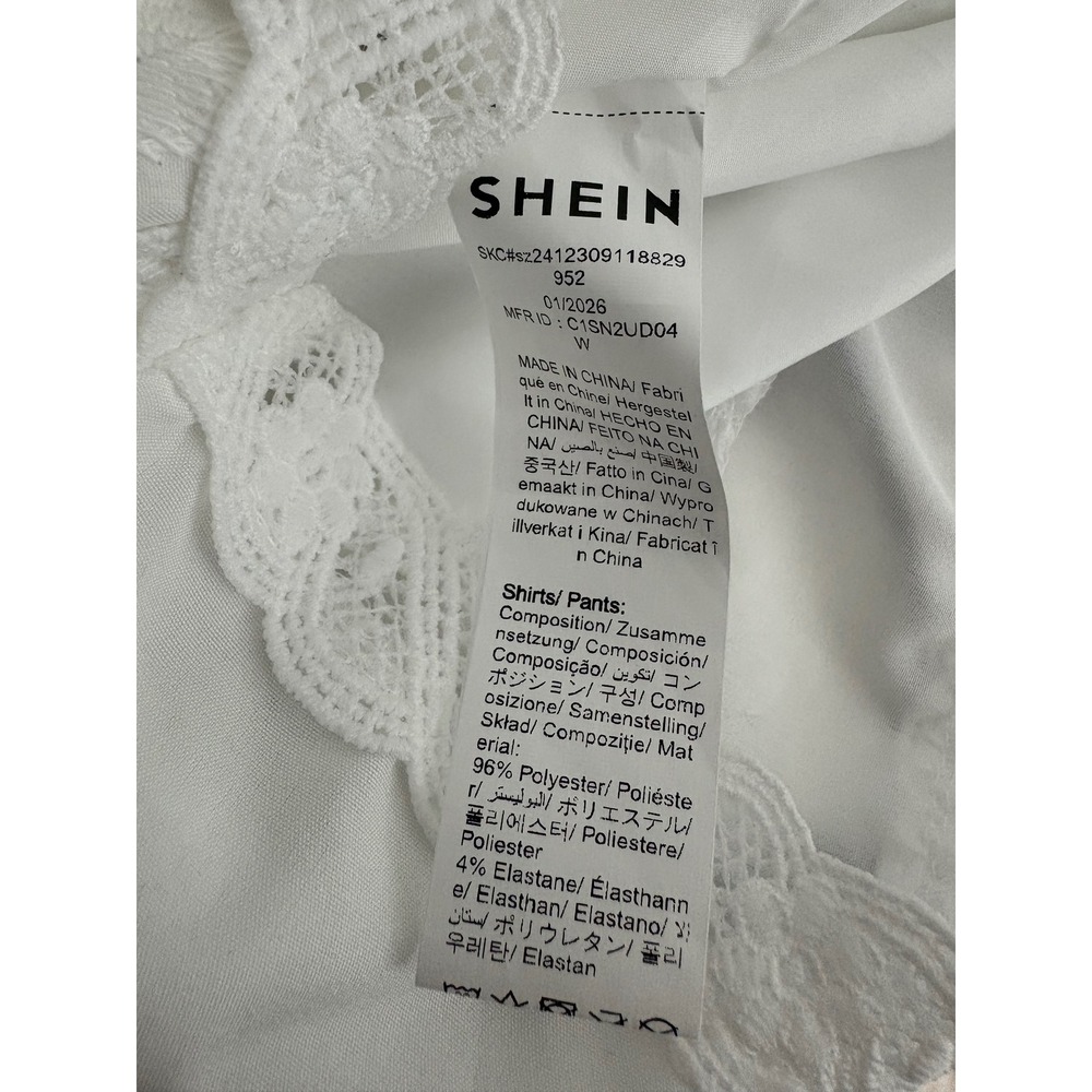 White Embroidered Lace Tap Shorts Bridal Shower Honeymoon Beach Wedding Coquette - Picture 5 of 7